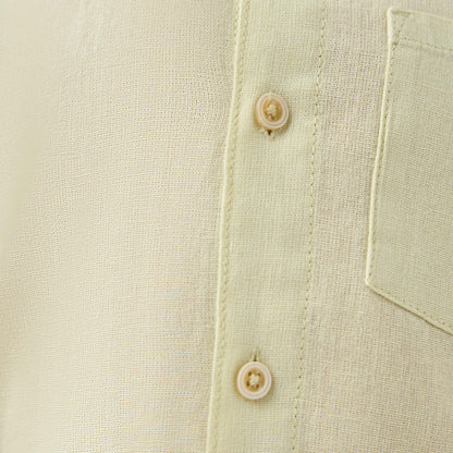 Juniors Solid Shirt with Short Sleeves and Chest Pocket
