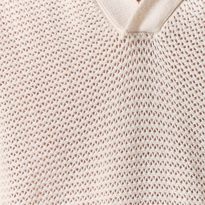 Juniors Textured T-shirt with Collar and Short Sleeves