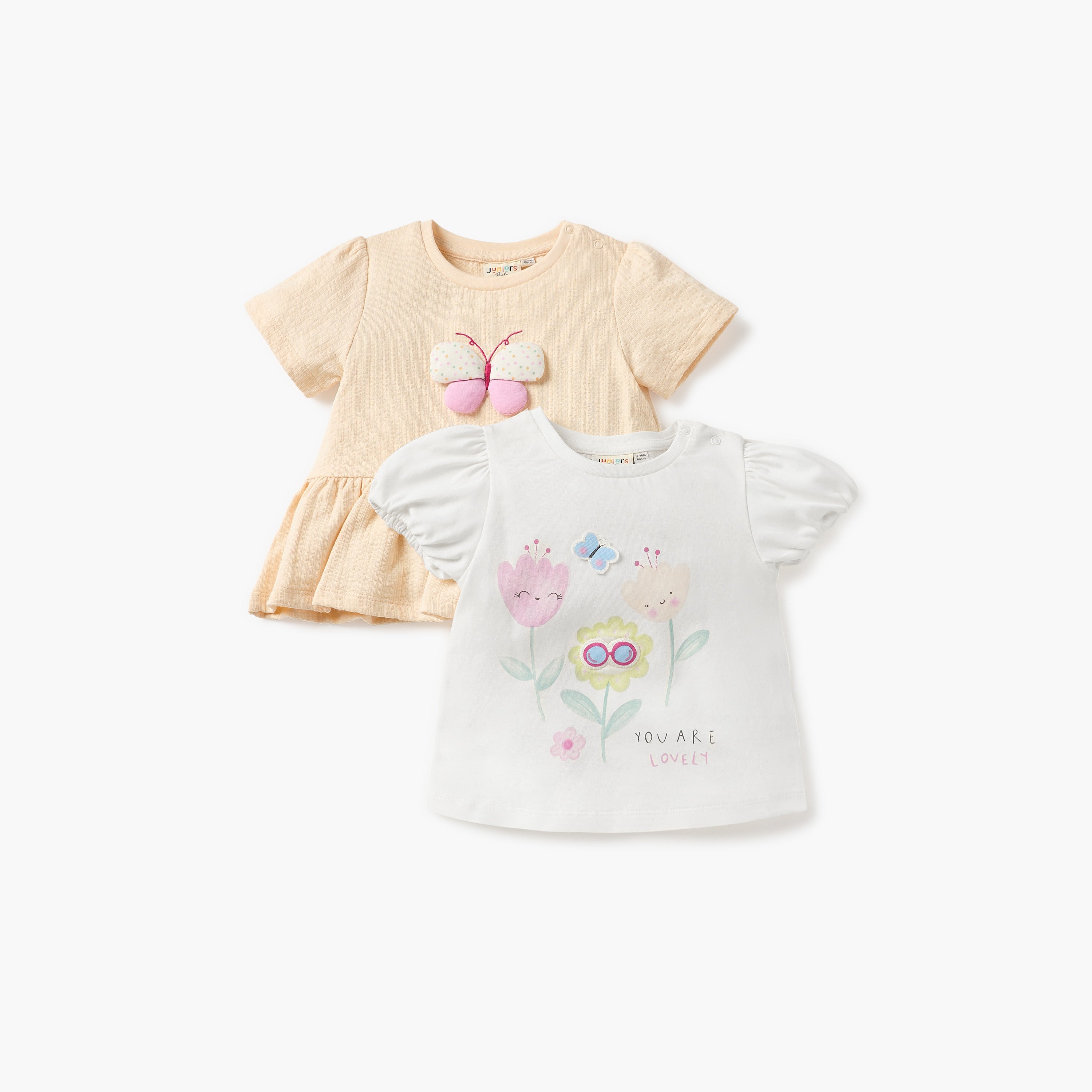 Juniors Graphic Print Crew Neck T-shirt - Set of 2 - Multicolour / 12-18 mths