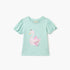 Juniors Swan Applique T-shirt with Short Sleeves - Green / 12-18 mths