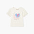 Juniors Snail Print T-shirt with Short Sleeves and Round Neck - Cream / 12-18 mths