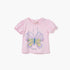 Juniors Butterfly Print T-shirt with Puff Sleeves - Pink / 12-18 mths