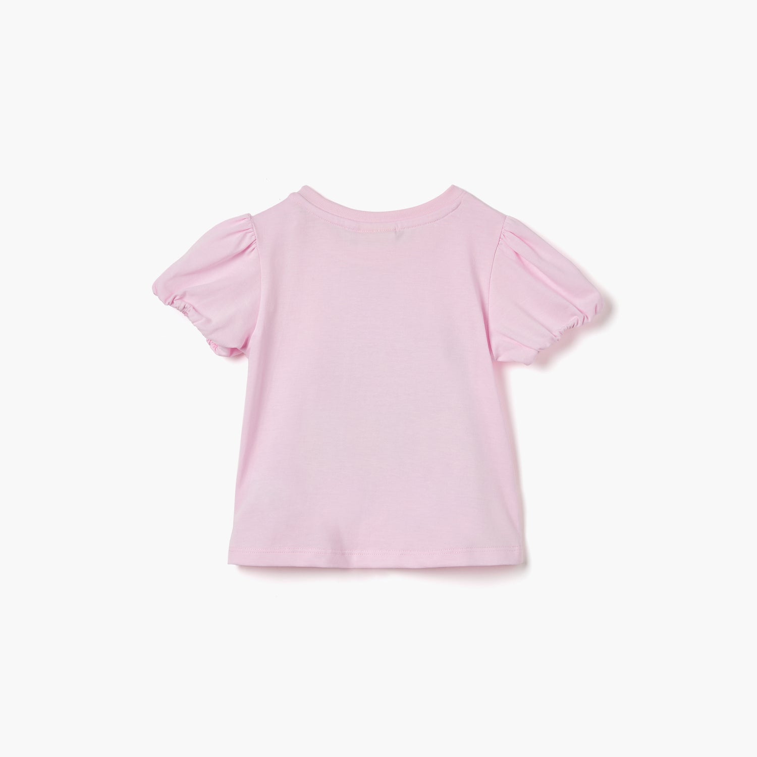 Juniors Butterfly Print T-shirt with Puff Sleeves