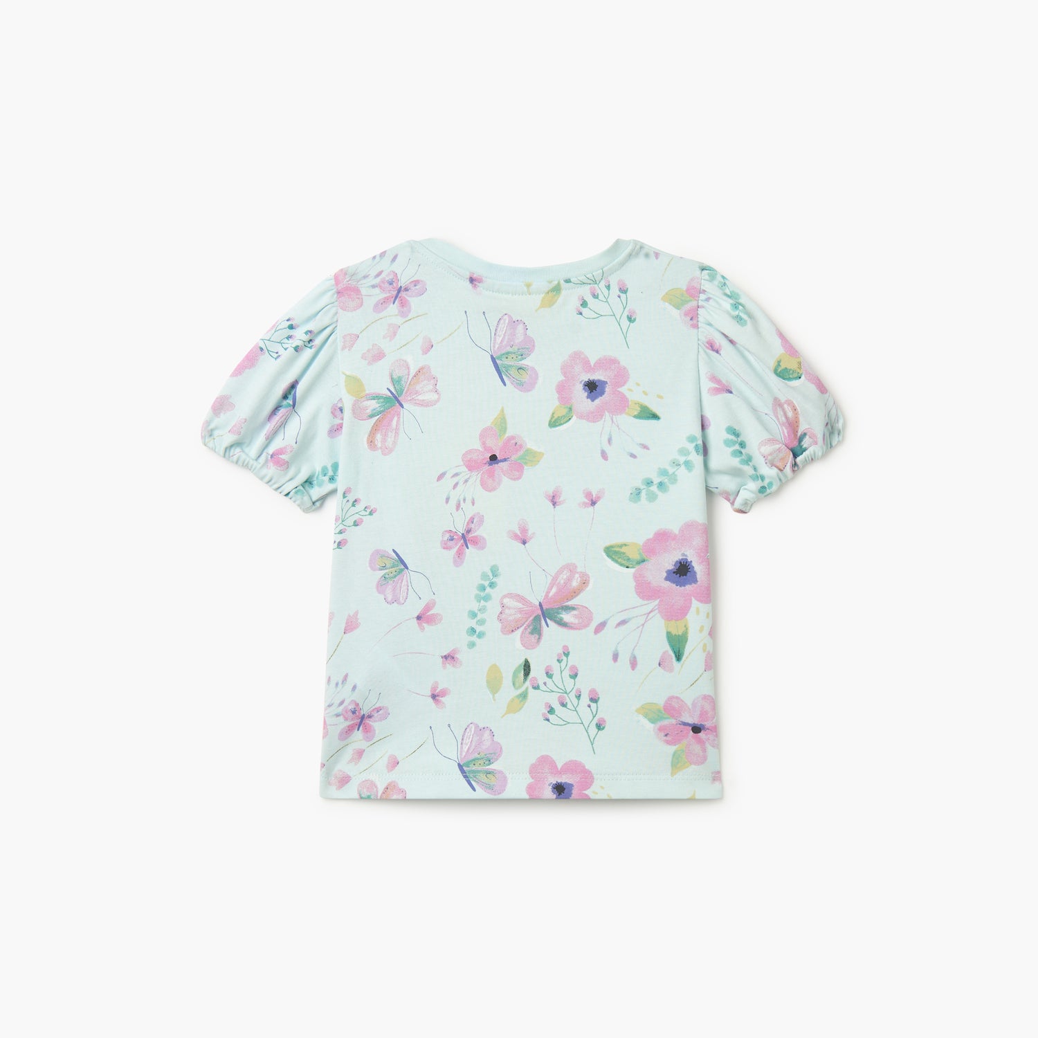 Juniors Printed T-shirt with Short Sleeves and Round Neck