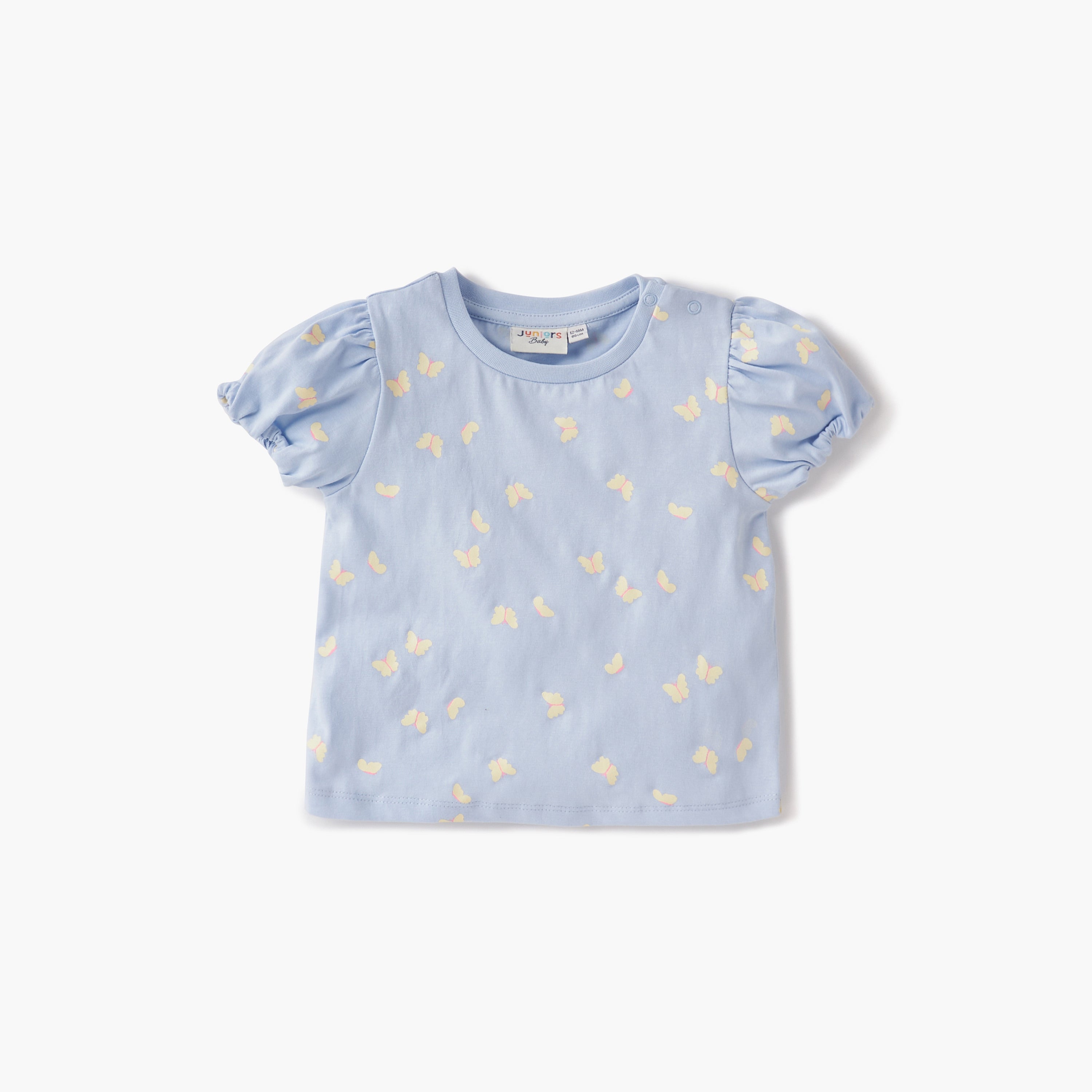 Juniors Printed Crew Neck T-shirt with Short Sleeves - Set of 2