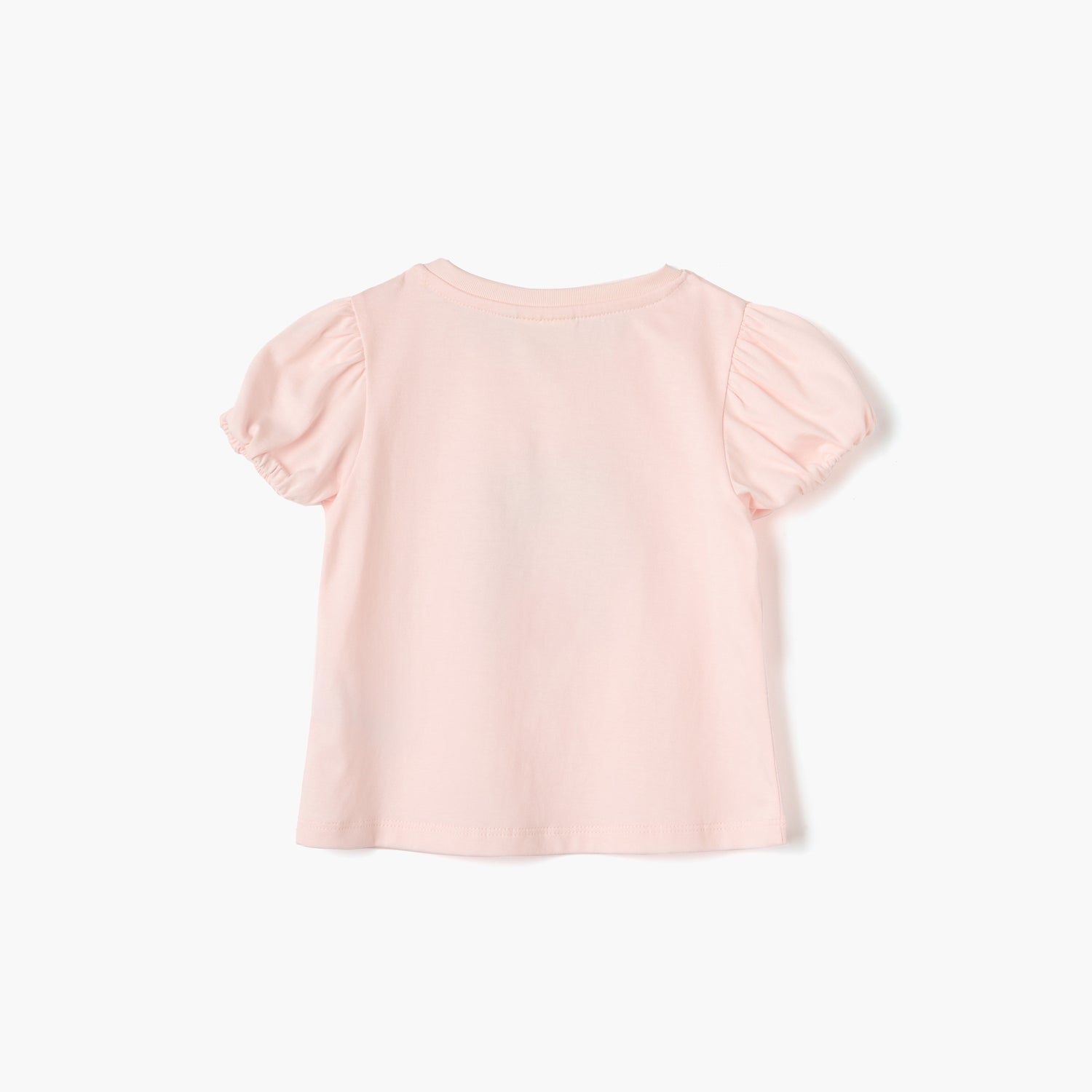 Juniors Graphic Print T-shirt with Puff Sleeves