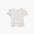 Juniors Butterfly Print Crew Neck T-shirt with Puff Sleeves - White / 12-18 mths