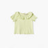 Juniors Ribbed Top with Ruffle Detail and Short Sleeves - Green / 12-18 mths