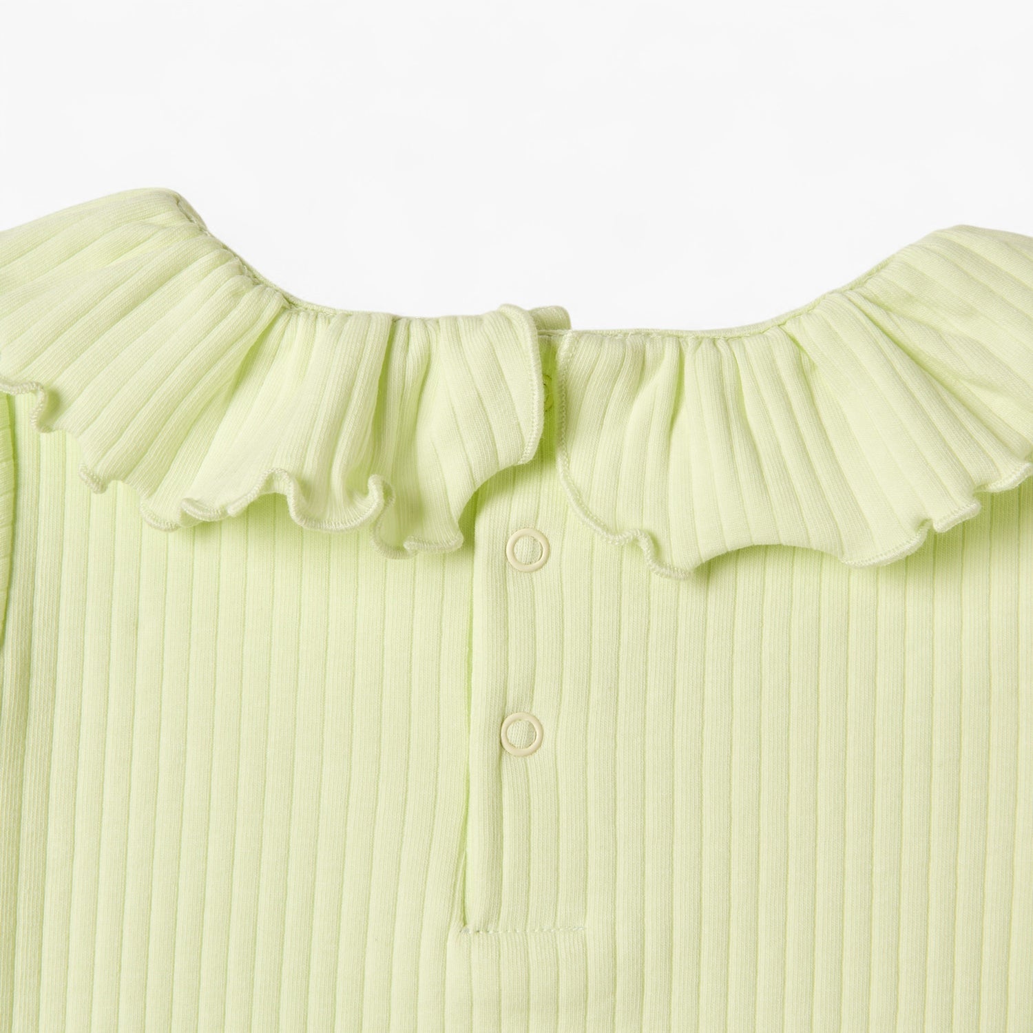 Juniors Ribbed Top with Ruffle Detail and Short Sleeves