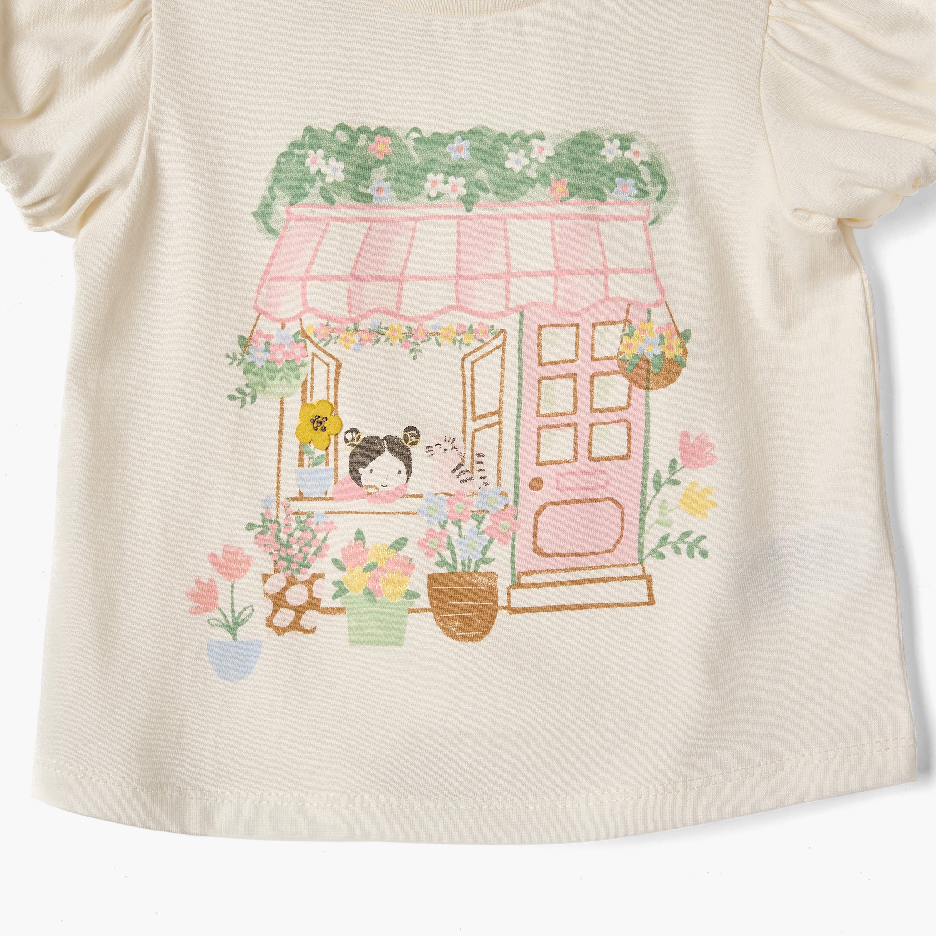 Juniors Printed T-shirt with Short Sleeves