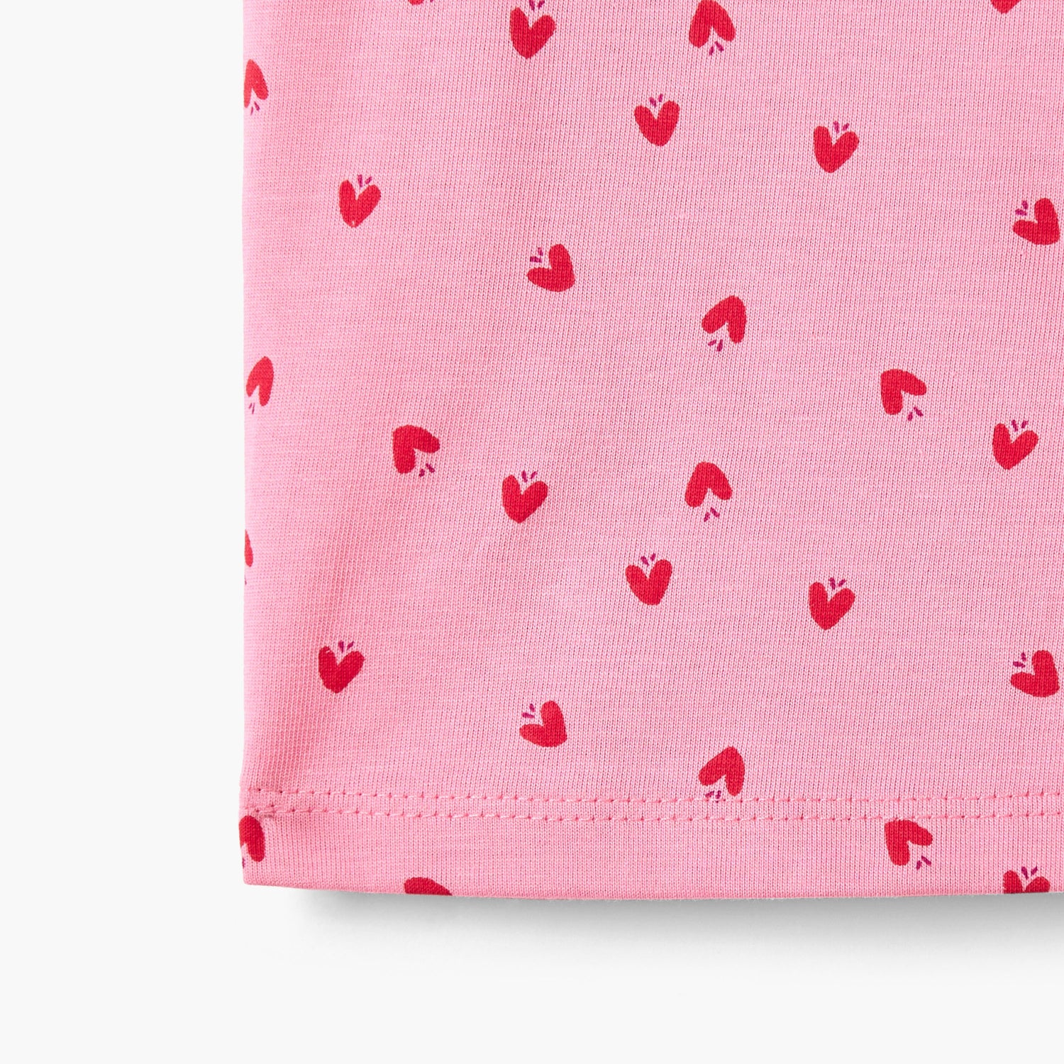 Juniors All-Over Heart Print T-shirt with Balloon Sleeves