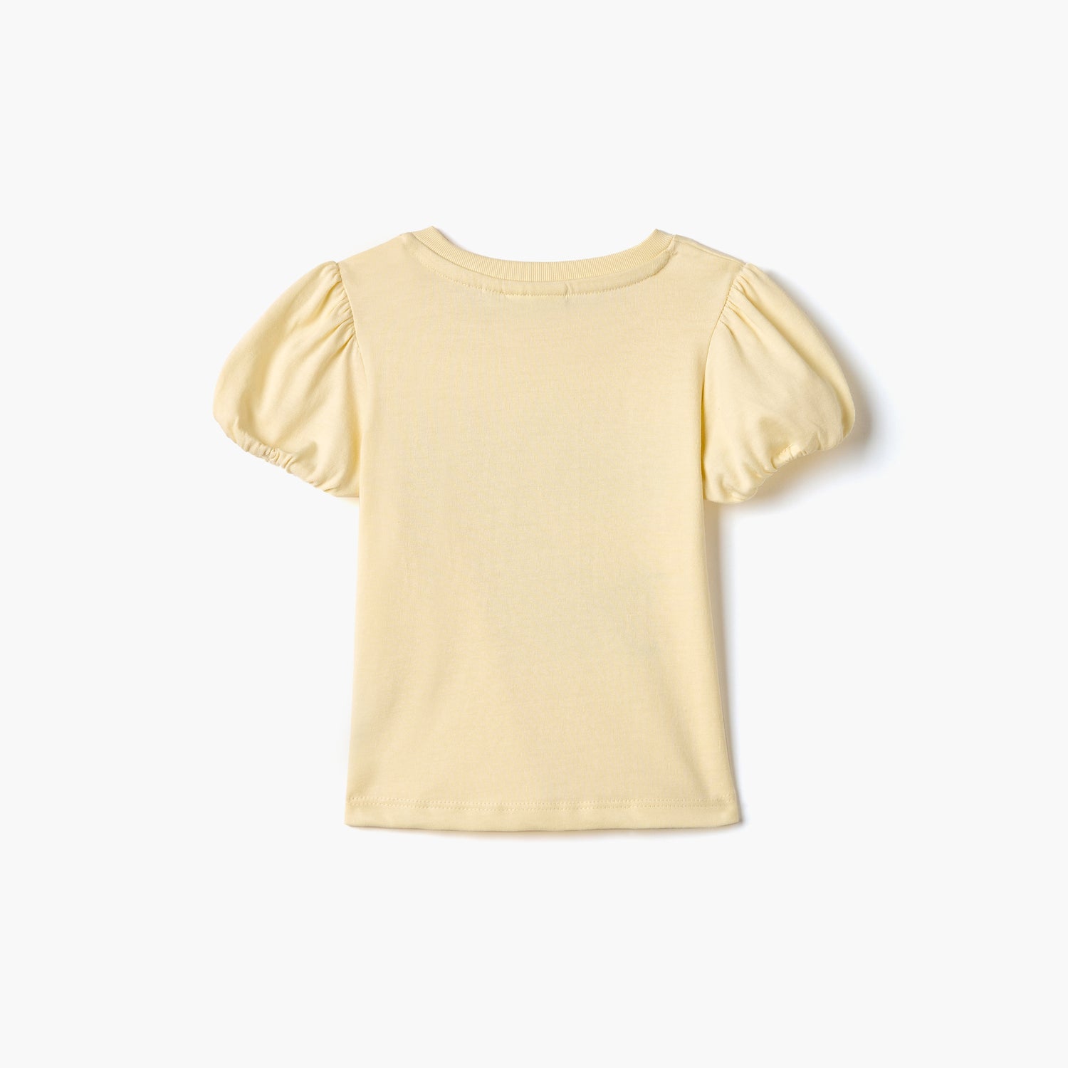 Juniors Graphic Print T-shirt with Puff Sleeves