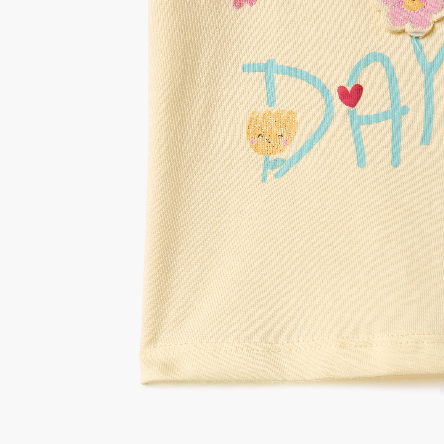 Juniors Graphic Print T-shirt with Puff Sleeves