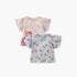 Juniors Flamingo Print T-shirt with Puff Sleeves - Set of 2 - Multicolour / 12-18 mths