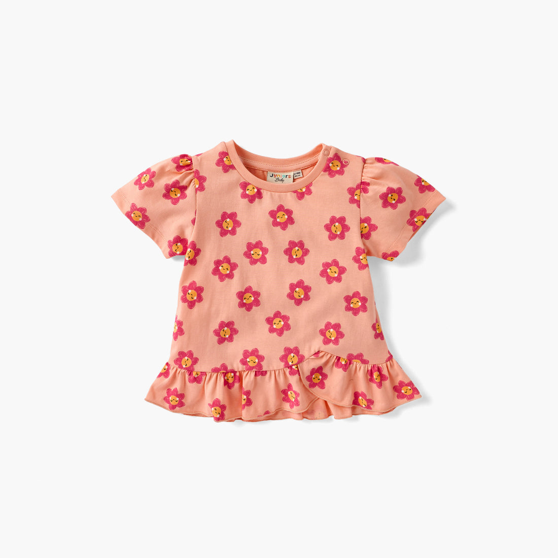 Juniors Floral Detail T-shirt with Short Sleeves - Set of 2