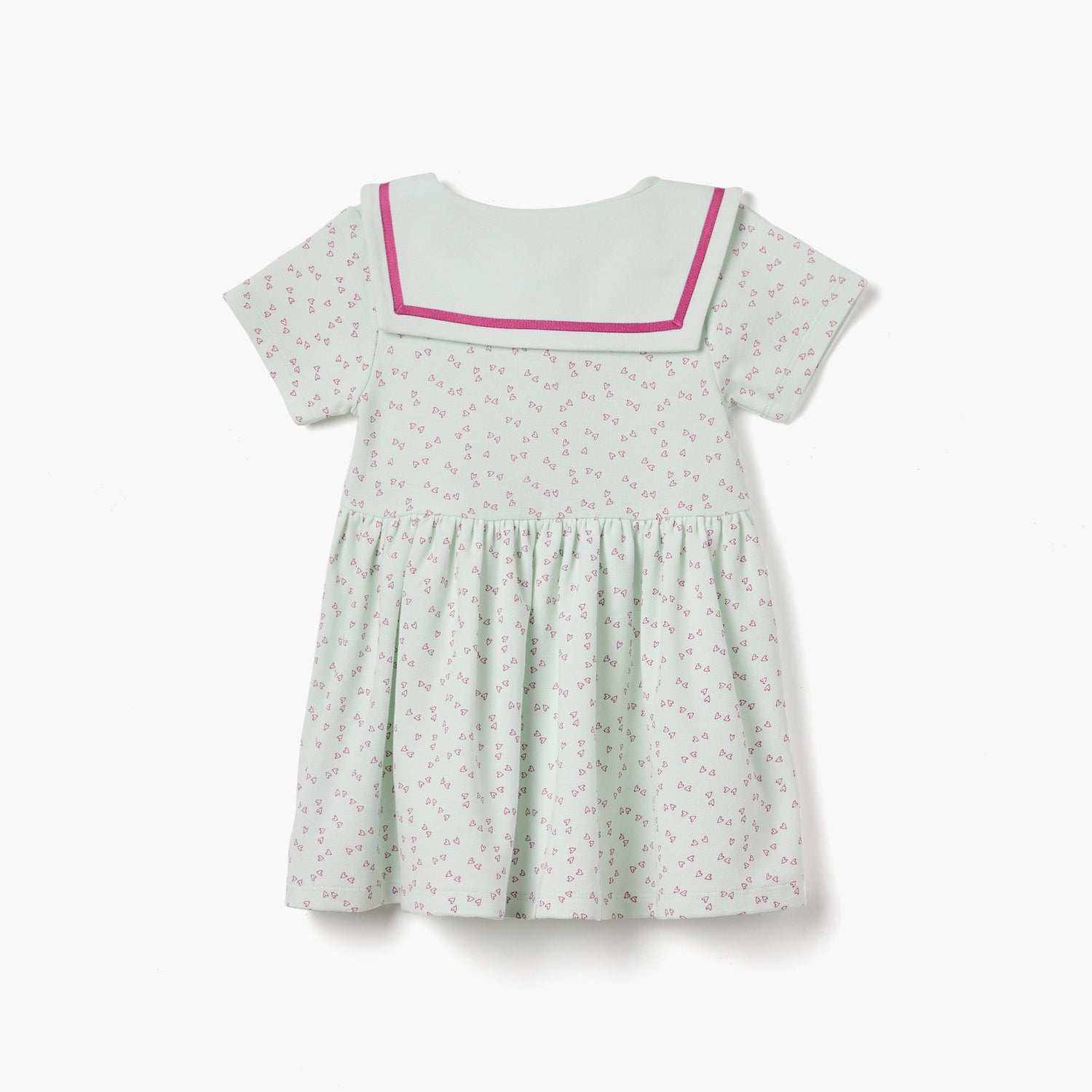 Juniors Heart Print Polo Dress with Short Sleeves