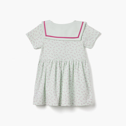 Juniors Heart Print Polo Dress with Short Sleeves
