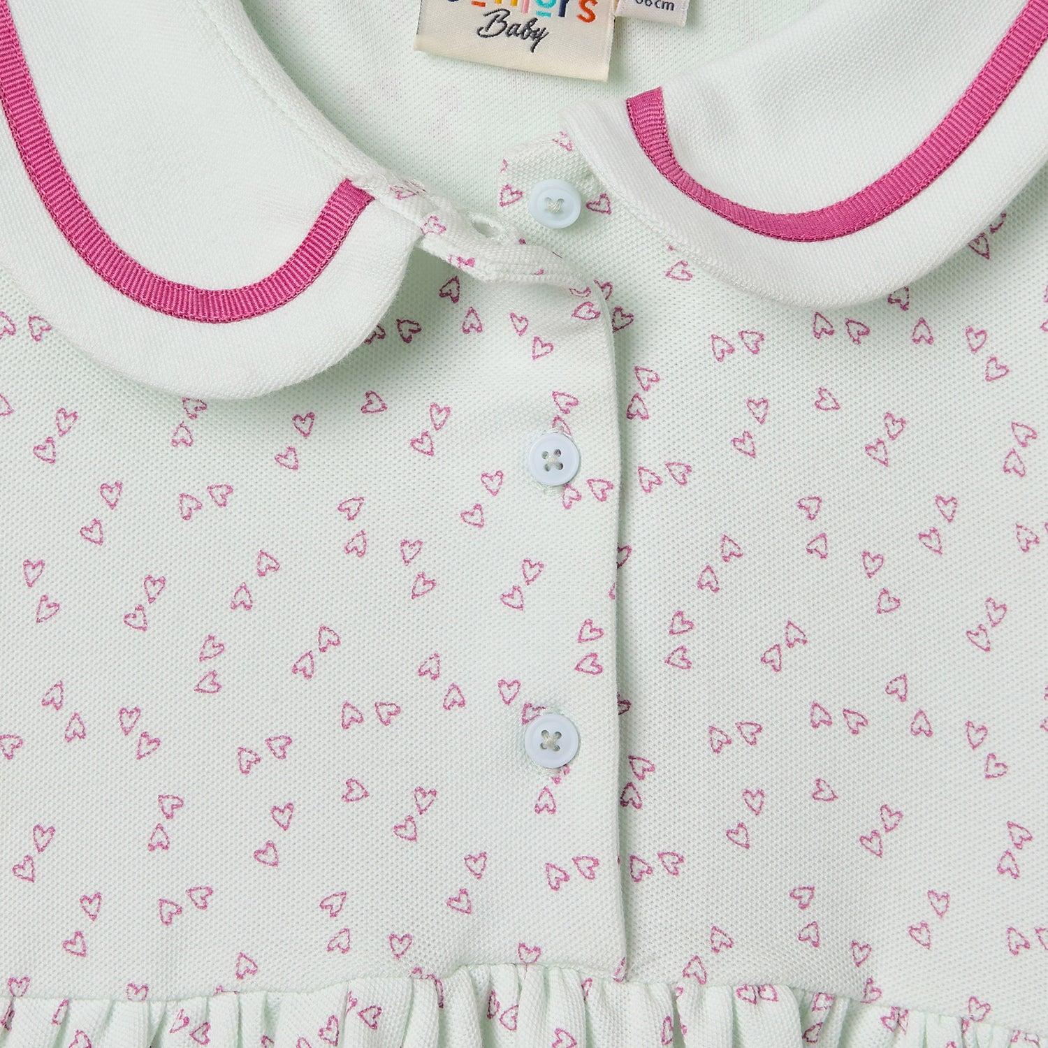 Juniors Heart Print Polo Dress with Short Sleeves