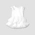 Juniors Solid Round Neck Dress with Short Sleeves and Ruffle Detail - White / 18-24 mths