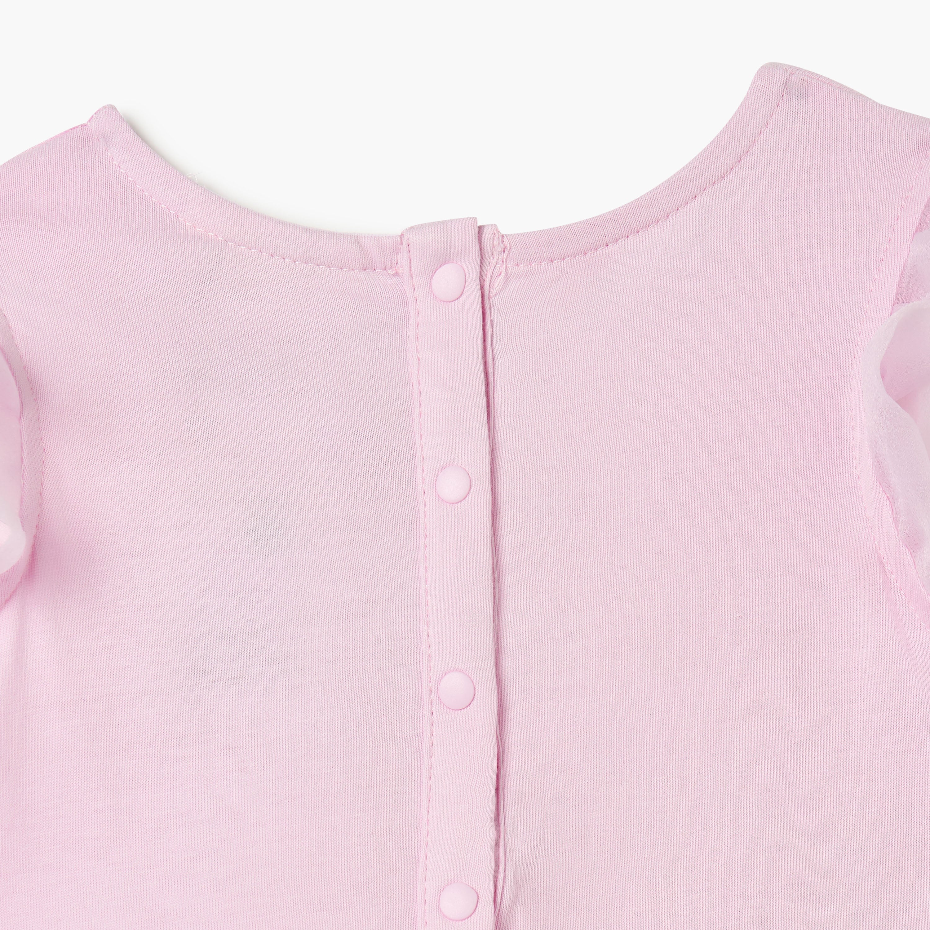 Juniors Solid Sleeveless Dress with Ruffle Detail