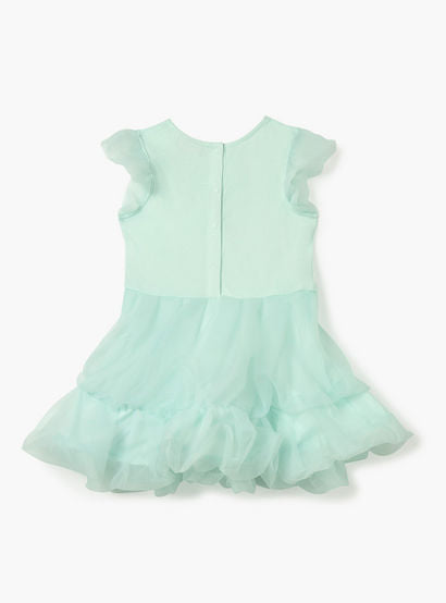 Juniors Solid Sleeveless Dress with Ruffle Detail-baby-girls-clothing-dressesandjumpsuits-image-2
