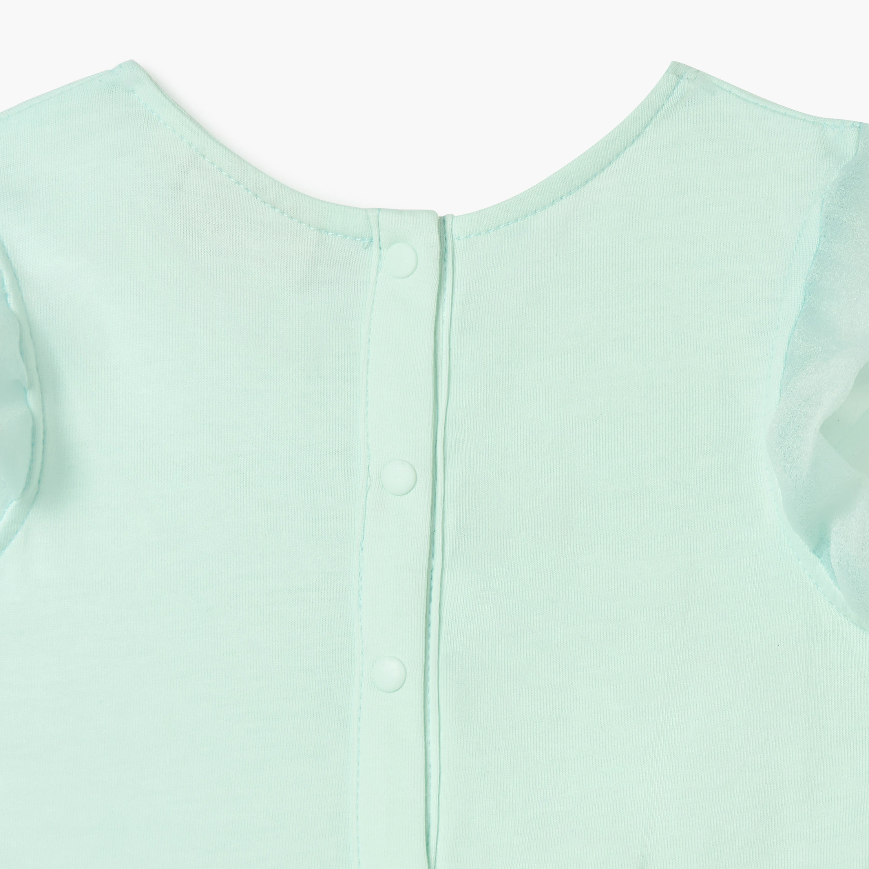Juniors Solid Sleeveless Dress with Ruffle Detail