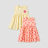 Juniors Floral Print Sleeveless Dress with Button Closure - Multicolour / 12-18 mths