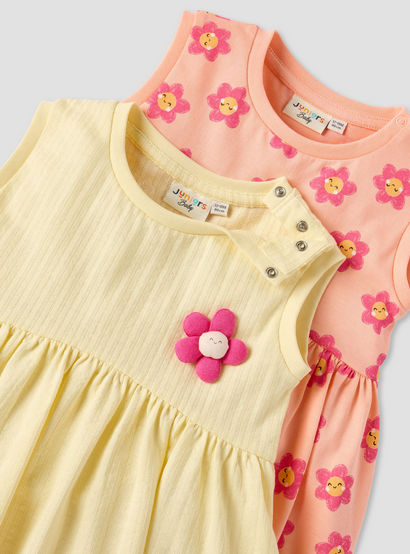 Juniors Floral Print Sleeveless Dress with Button Closure-baby-girls-clothing-dressesandjumpsuits-image-4