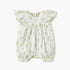 Juniors Floral Print Romper with V-neck and Short Sleeves - White / 12-18 mths