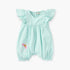 Juniors Floral Embroidered Romper with Ruffle Sleeves - Green / 12-18 mths