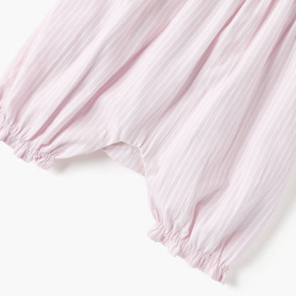 Juniors Striped Romper with Ruffle Sleeves