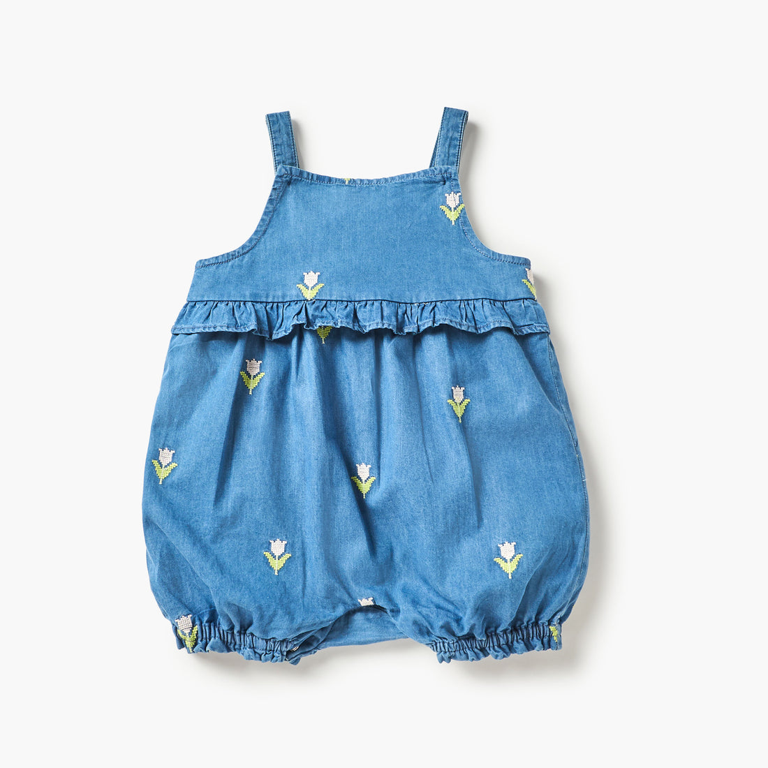 Juniors Embroidered Dungaree and T-shirt Set