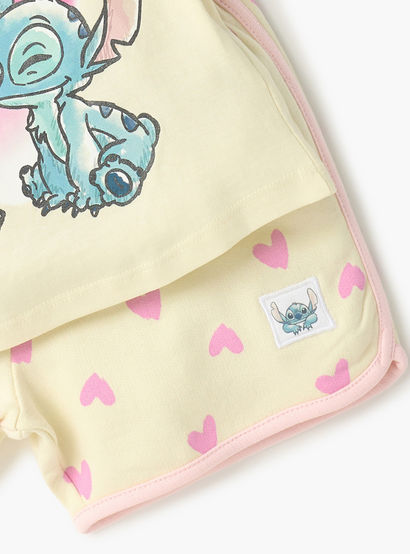 Disney Stitch and Angel Print T-shirt and Shorts Set-baby-girls-clothing-setsandcoords-image-5