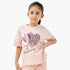 Juniors Heart Print T-shirt with Short Sleeves - Pink / 1-2 yrs