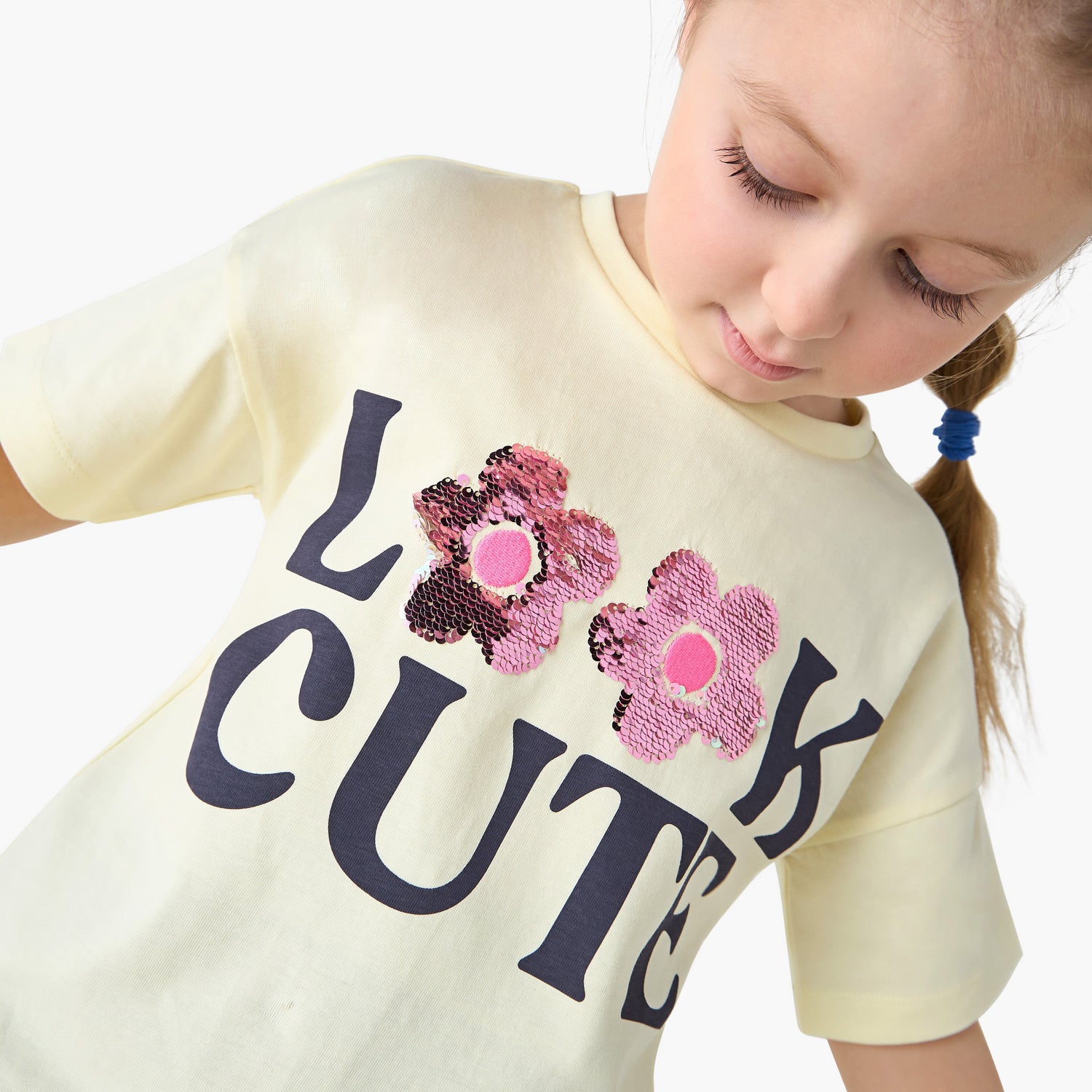 Juniors Embellished Crew Neck T-shirt with Short Sleeves