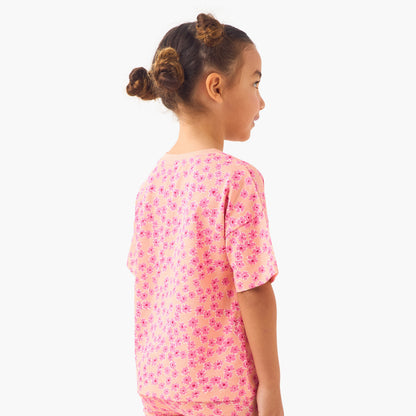 Juniors Printed T-shirt with Drop Shoulder Sleeves - Set of 2