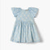 Juniors All-Over Floral Print Dress with Flutter Sleeves - Blue / 3-4 yrs