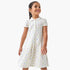 Juniors Floral Printed Polo Dress with Short Sleeves - White / 1-2 yrs