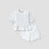 Juniors Textured Peplum Top and Shorts Set - White / 5-6 yrs