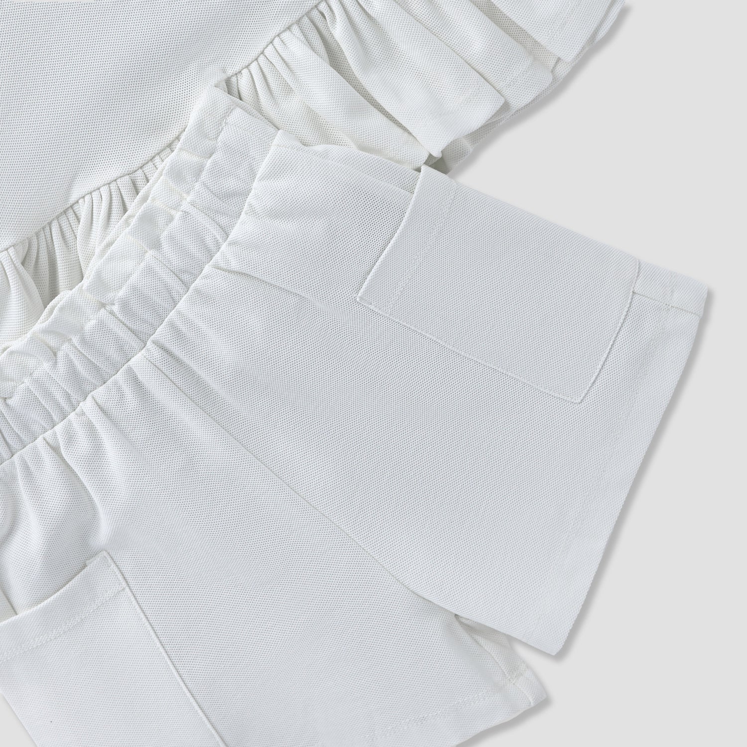 Juniors Textured Peplum Top and Shorts Set