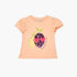 Juniors Sequinned T-shirt with Short Sleeves - Orange / 1-2 yrs