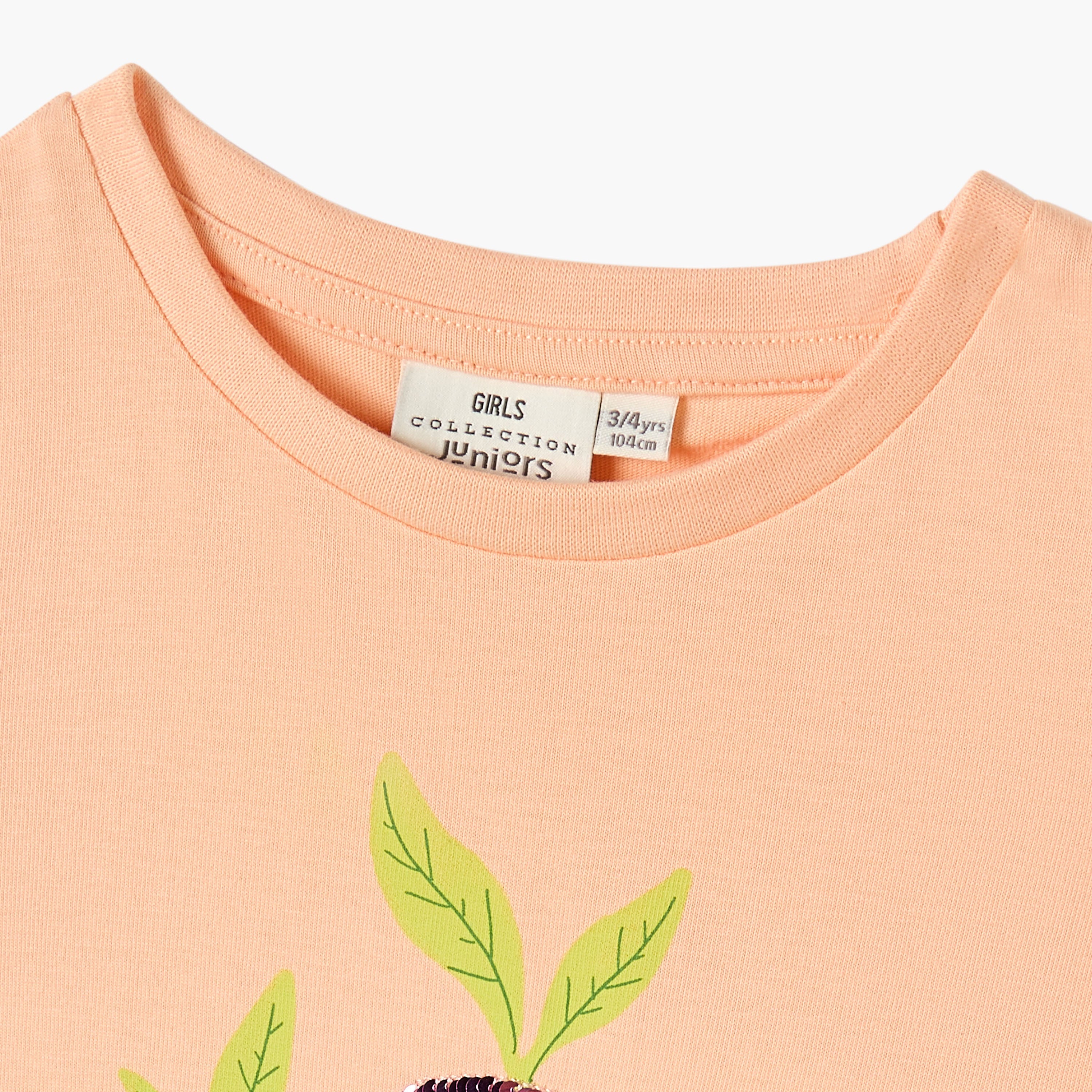Juniors Sequinned T-shirt with Short Sleeves