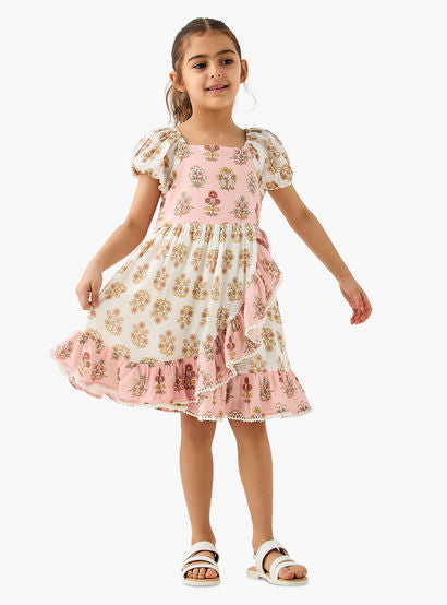Juniors All-Over Floral Print Dress with Puff Sleeves-girls-clothing-dressesandjumpsuits-image-2
