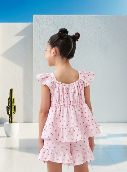 Juniors Fruit Print Sleeveless Peplum Top and Shorts Set-baby-girls-clothing-setsandcoords-image-4