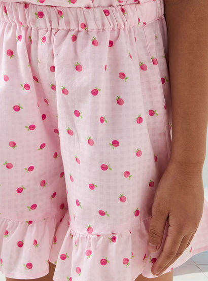 Juniors Fruit Print Sleeveless Peplum Top and Shorts Set-baby-girls-clothing-setsandcoords-image-6