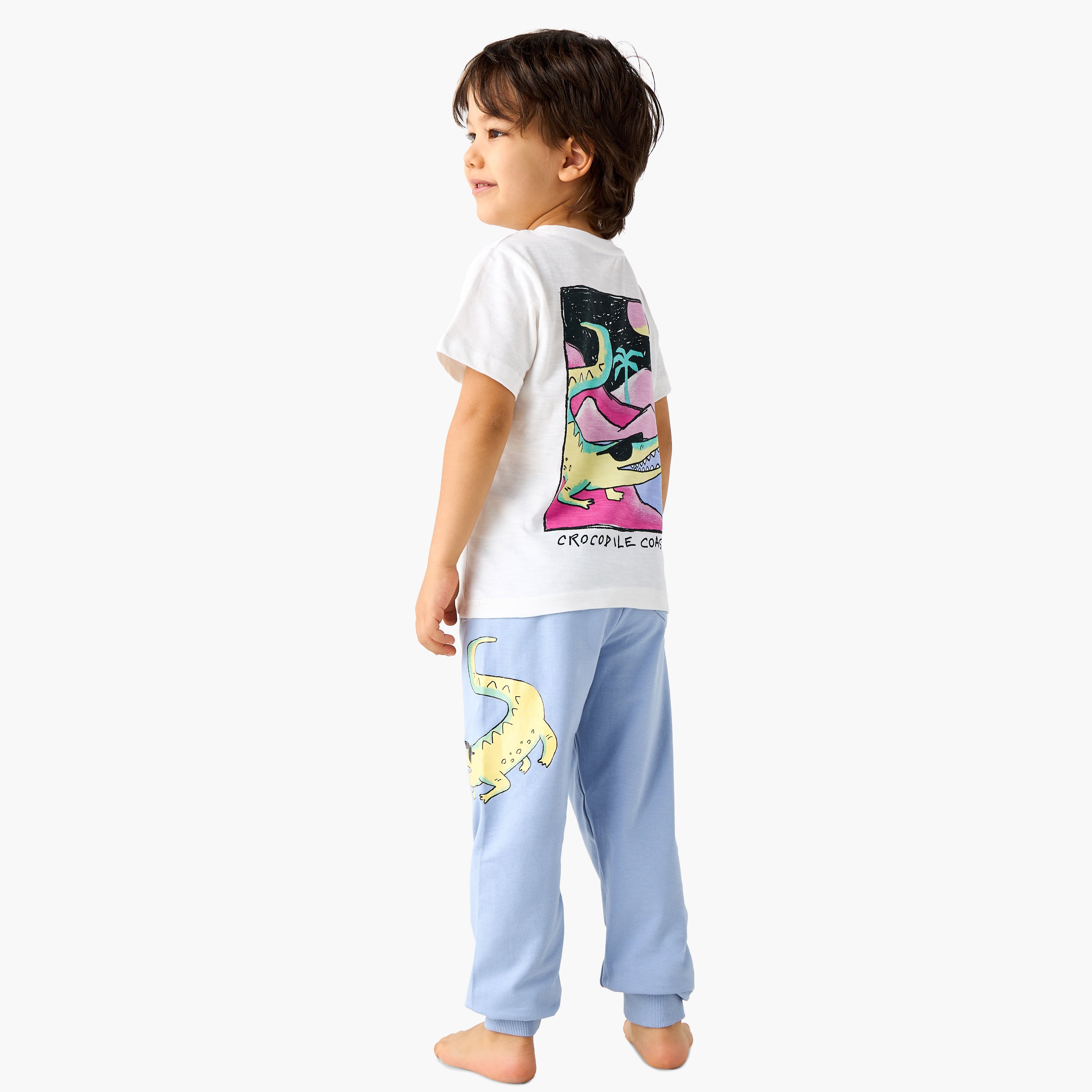 Juniors Crocodile Print T-shirt and Pyjama Set