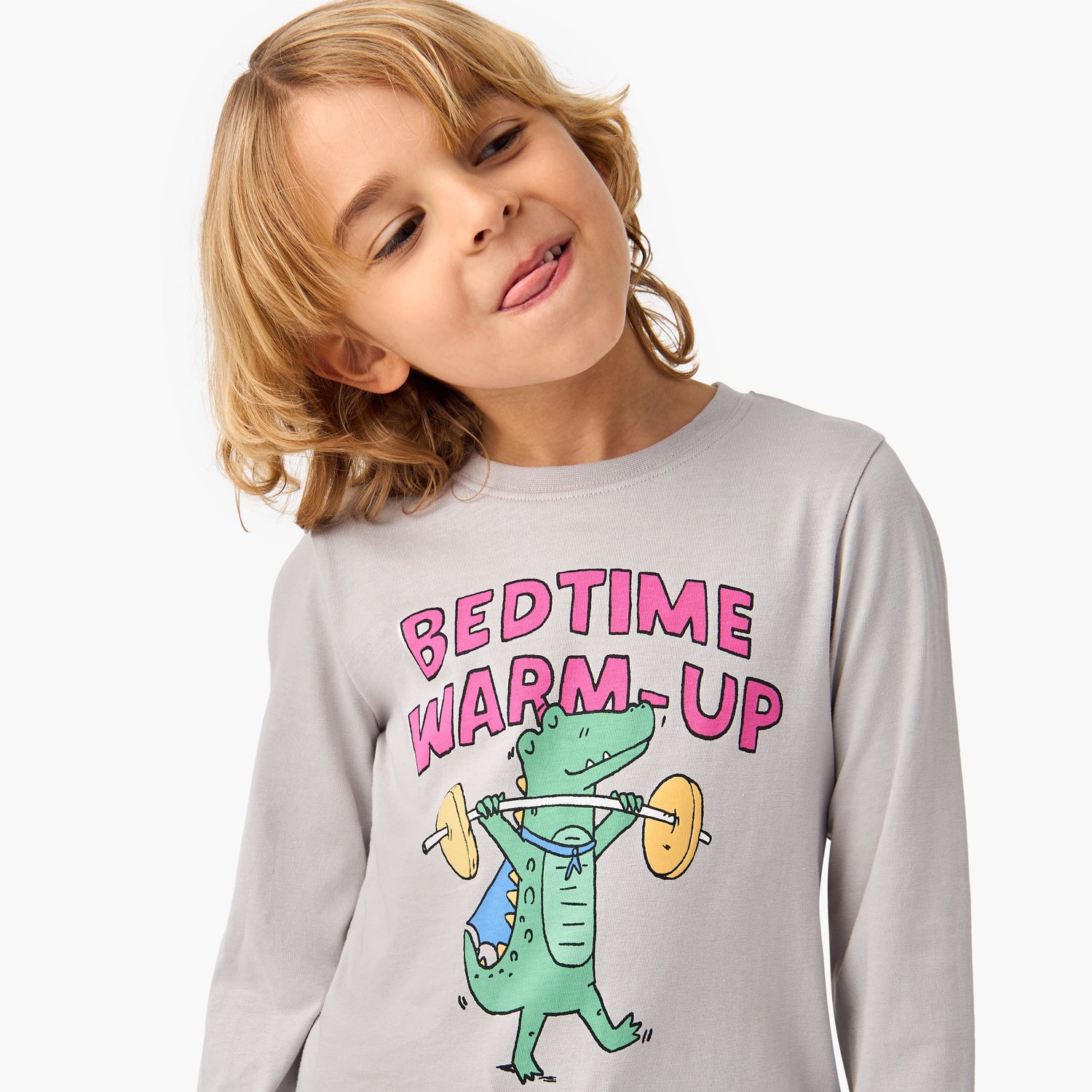 Juniors Dino Print T-shirt and Solid Pyjama Set