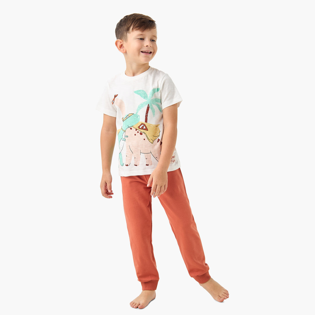 Juniors Graphic Print T-shirt and Solid Pyajama Set - White / 2-3 yrs
