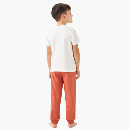 Juniors Graphic Print T-shirt and Solid Pyajama Set