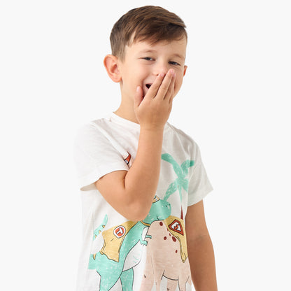 Juniors Graphic Print T-shirt and Solid Pyajama Set